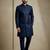 Navy blue donier jacquard premium designer festive wear indo western set