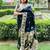 Black silk blend woven zari work saree with blouse