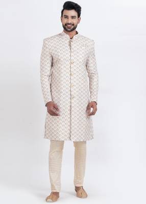 white cotton croset work &  print premium designer festive wear indo western set 5