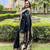 Black silk blend woven zari work saree with blouse