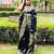 Black silk blend woven zari work saree with blouse