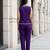Indigo Contrast Lace Work Sleeveless Top with Pant Casual Office Wear Stylish Co ord Set