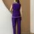 Indigo Contrast Lace Work Sleeveless Top with Pant Casual Office Wear Stylish Co ord Set