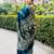 Light blue silk blend woven zari work saree with blouse