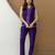 Indigo Contrast Lace Work Sleeveless Top with Pant Casual Office Wear Stylish Co ord Set