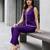 Indigo Contrast Lace Work Sleeveless Top with Pant Casual Office Wear Stylish Co ord Set
