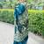Light blue silk blend woven zari work saree with blouse