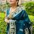 Light blue silk blend woven zari work saree with blouse