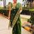 Dark green silk blend woven zari work saree with blouse