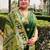 Dark green silk blend woven zari work saree with blouse