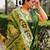 Dark green silk blend woven zari work saree with blouse