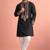 Black color rolex silk fabric designer kurta payjama for men