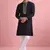 Black color rolex silk fabric designer kurta payjama for men