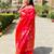 Pink silk blend woven zari work saree with blouse