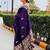 Purple silk blend woven zari work saree with blouse