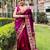 Magenta silk blend woven zari work saree with blouse
