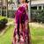 Magenta silk blend woven zari work saree with blouse