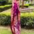 Magenta silk blend woven zari work saree with blouse