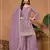 Lavender vichitra silk semi stitched suit with embroidery & sequence work