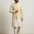 Gold banarasi dupion premium designer festive wear kurta pyjama with jacket set