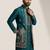Teal doniyar shartin premium designer festive wear kurta pyjama with long jacket set
