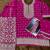 Rani pink georgette free size suit with embroidery & diamond work