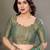 Green blended cotton woven zari work saree with blouse
