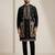 Black doniyar shartin premium designer festive wear kurta pyjama with long jacket set