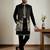 Black doniyar shatin premium designer festive wear indo western set