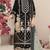 Black fox georgette semi stitched suit with embroidery & khatli work