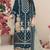 D blue fox georgette semi stitched suit with embroidery & khatli work