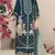 D blue fox georgette semi stitched suit with embroidery & khatli work