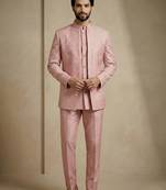 Light pink premium designer festive wear indo western set