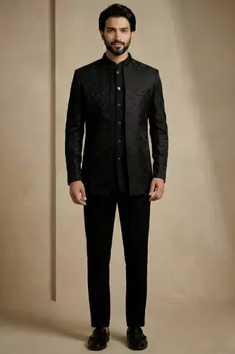Black premium designer festive wear indo western set