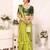 Light green blended cotton woven zari work saree with blouse