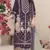 Violet fox georgette semi stitched suit with embroidery & khatli work