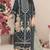 Navy fox georgette semi stitched suit with embroidery & khatli work
