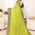 Light green blended cotton woven zari work saree with blouse