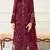 Maroon fox georgette suit with embroidered khatli 