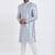 blue jacquard silk premium designer festive wear indo western set
