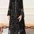 Black fox georgette semi stitched suit with embroidery & khatli work