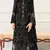 Black fox georgette semi stitched suit with embroidery & khatli work