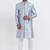 blue jacquard silk premium designer festive wear indo western set