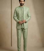 Olive premium designer festive wear indo western set