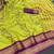 Light green blended cotton embroidered zari work saree with blouse