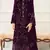 Purple fox georgette semi stitched suit with embroidery & khatli work