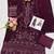 Purple fox georgette semi stitched suit with embroidery & khatli work