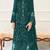 Teal green fox georgette semi stitched suit with embroidery & khatli work