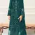 Teal green fox georgette semi stitched suit with embroidery & khatli work