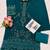 Teal green fox georgette semi stitched suit with embroidery & khatli work